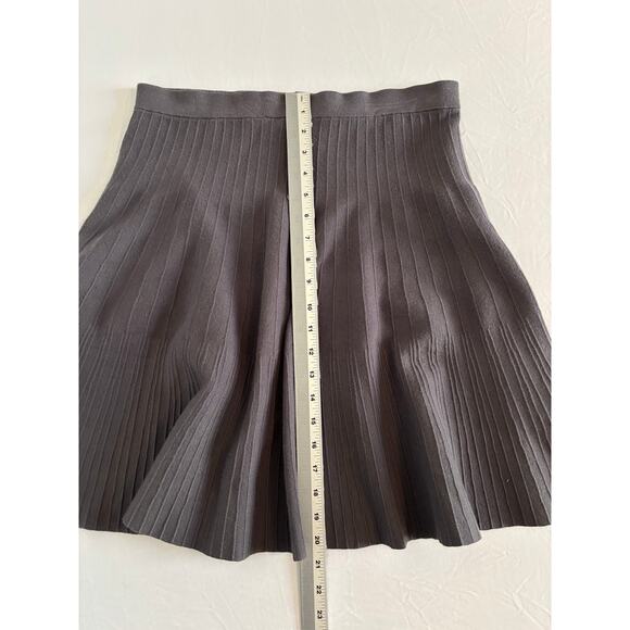 Philosophy Women's Large Gray Knit Skirt A-Line Flowy Academia Preppy Schoolgirl - Picture 8 of 9